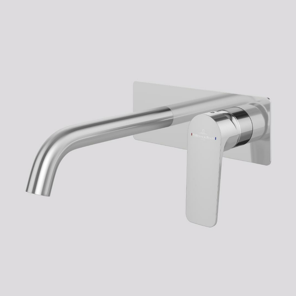 Villeroy & Boch O.Novo Style S Rectangular Wall Basin Mixer (Includes In-Wall Body) - LF Chrome - 2995061B + 8733500