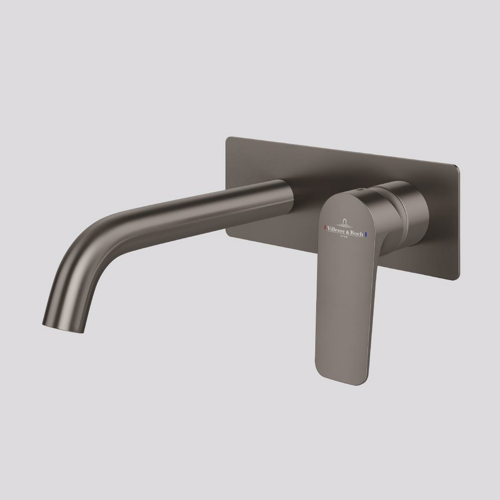 Villeroy & Boch O.Novo Style S Rectangular Wall Basin Mixer (Includes In-Wall Body) - LF Gun Metal - 2995090B + 8733500