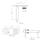 Parisi Todo II Wall Mixer with 160mm Spout on Elliptical Plate - Brushed Nickel - T2DO.01-2E160.41