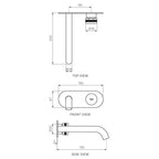 Parisi Todo II Wall Mixer with 190mm Curved Spout on Elliptical Plate - Matt Bronze - T2DO.01-2E190C.48