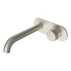 Parisi Todo II Wall Mixer with 190mm Curved Spout on Elliptical Plate - Brushed Nickel - T2DO.01-2E190C.41