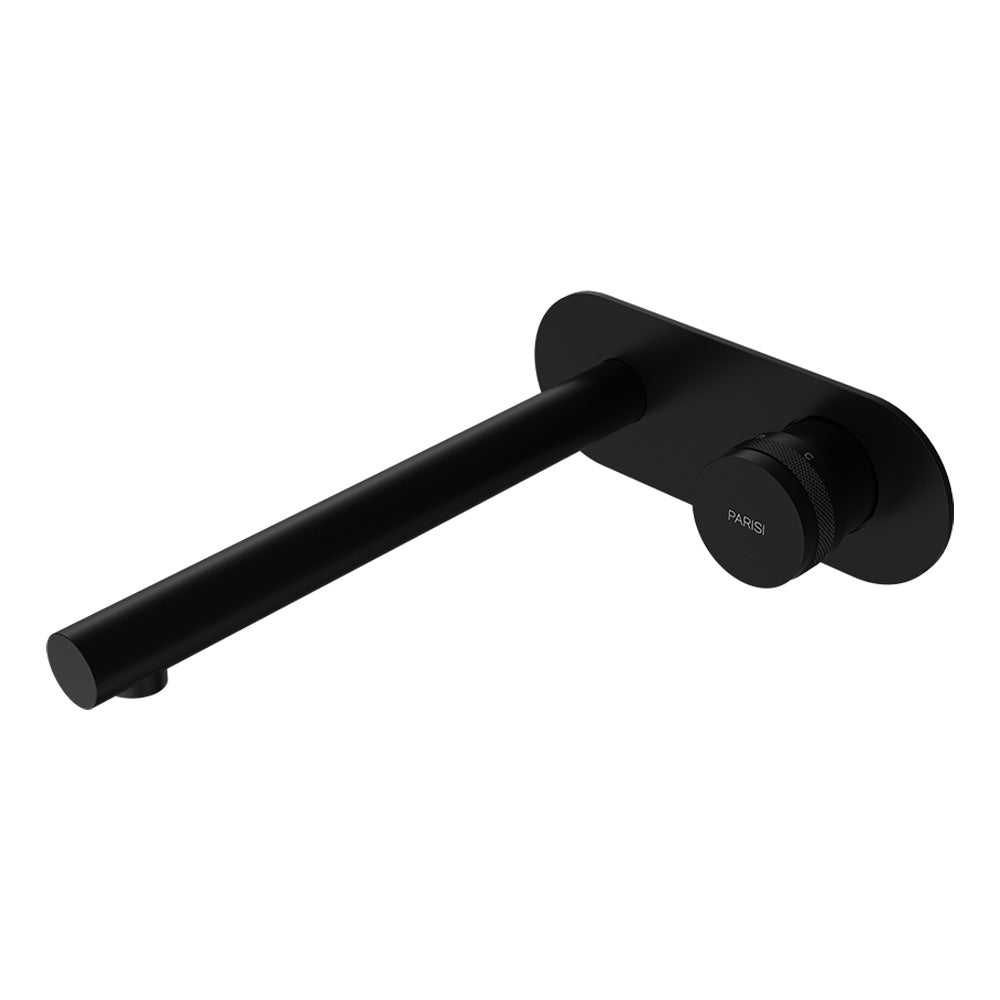 Parisi Todo II Wall Mixer with 220mm Spout on Elliptical Plate - Matt Black - T2DO.01-2E220.02