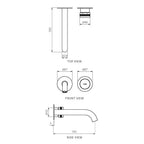 Parisi Todo II Wall Mixer with 190mm Curved Spout (Individual Flanges) - Brushed Brass - T2DO.01-2RF190C.46