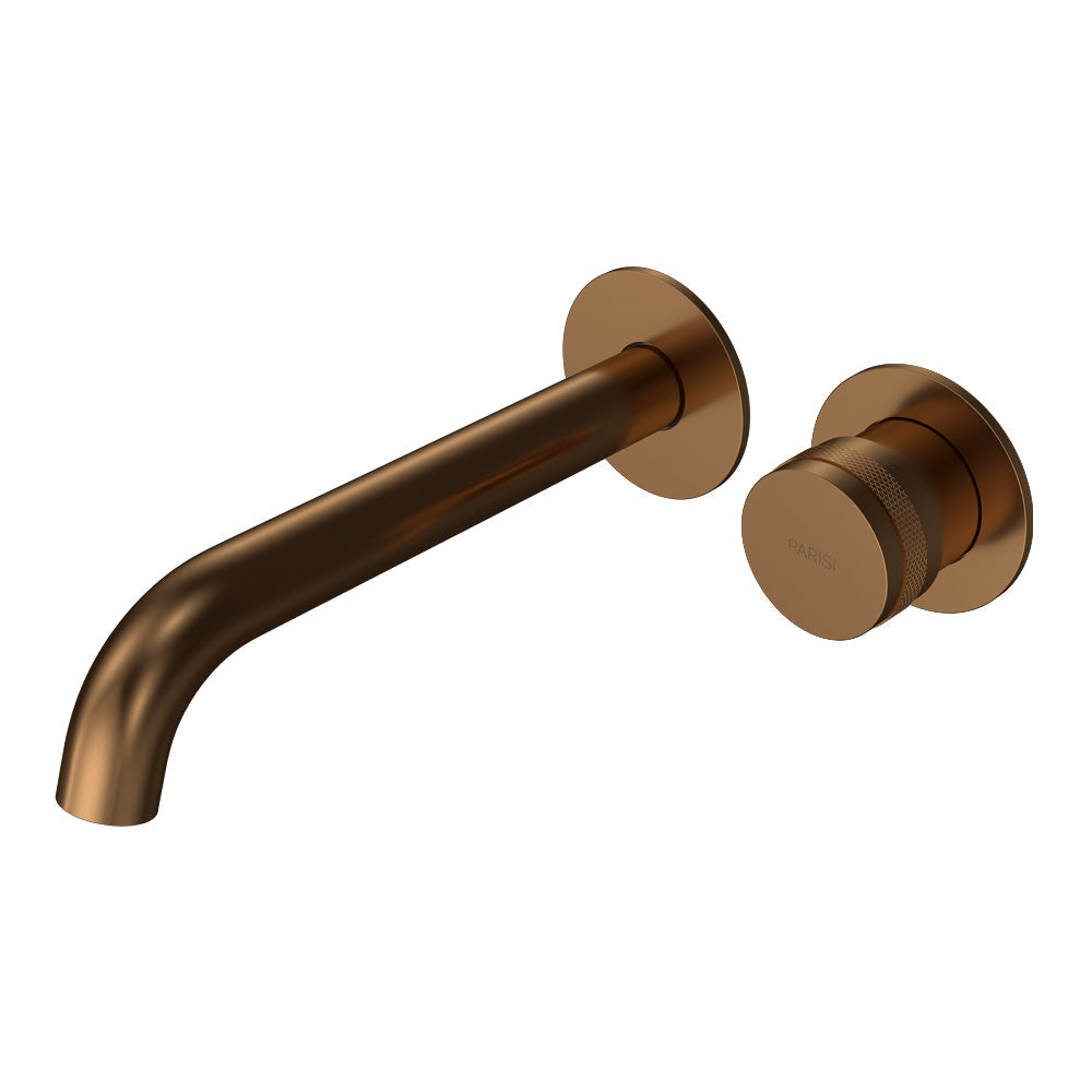 Parisi Todo II Wall Mixer with 190mm Curved Spout (Individual Flanges) - Matt Bronze - T2DO.01-2RF190C.48