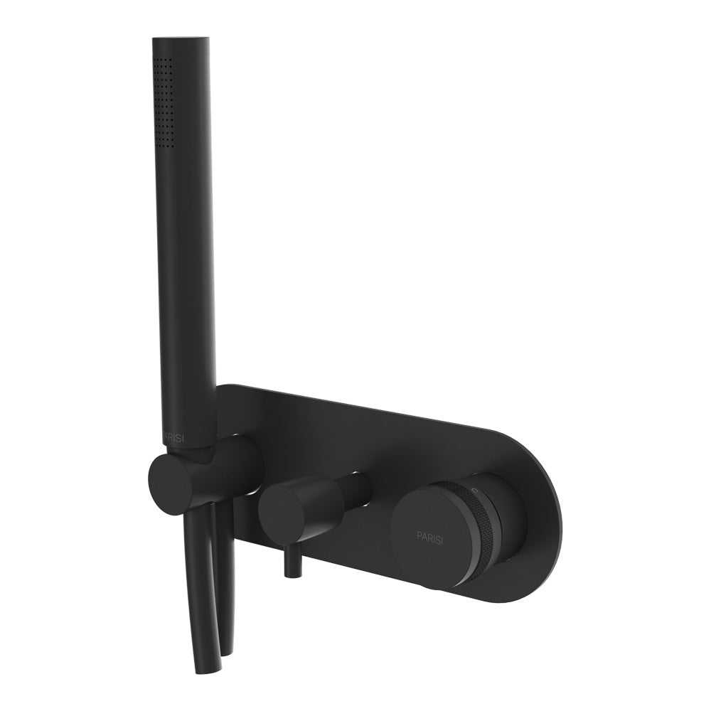 Parisi Todo II Wall Mixer with 2-Way Diverter and Handshower - Matt Black - T2DO.04-D2E-A.02