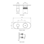Parisi Todo II Wall Mixer with 3-Way Diverter - Chrome - T2DO.04-D3E