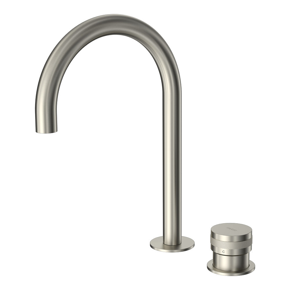 Parisi Todo II Hob Mixer with Round Swivel Spout - Brushed Nickel - T2DO.06-2HSC.41