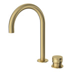 Parisi Todo II Hob Mixer with Round Swivel Spout - Brushed Brass - T2DO.06-2HSC.46