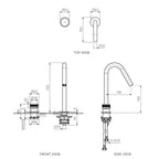 Parisi Todo II Hob Mixer with Gooseneck Swivel Spout - Matt Black - T2DO.06-2HSE.02
