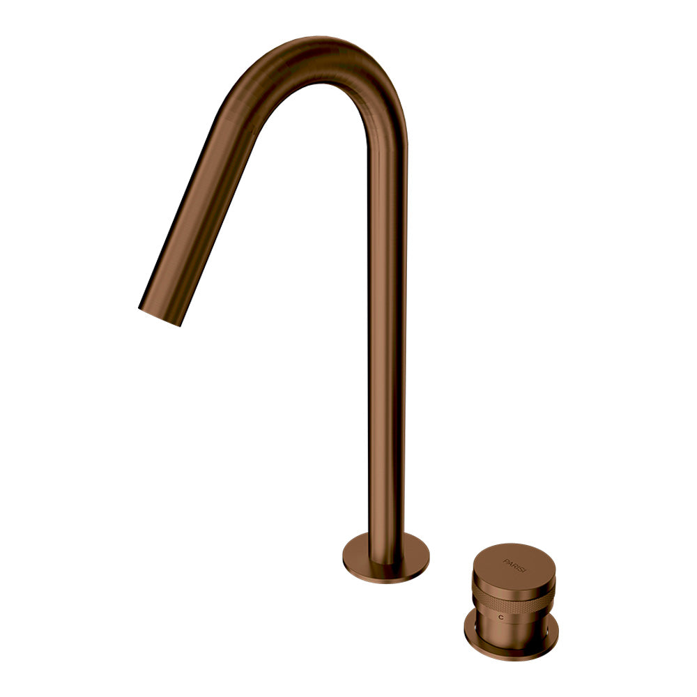 Parisi Todo II Hob Mixer with Gooseneck Swivel Spout - Matt Bronze - T2DO.06-2HSE.48