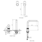 Parisi Todo II Hob Mixer with Straight Swivel Spout - Matt Bronze - T2DO.06-2HSF.48
