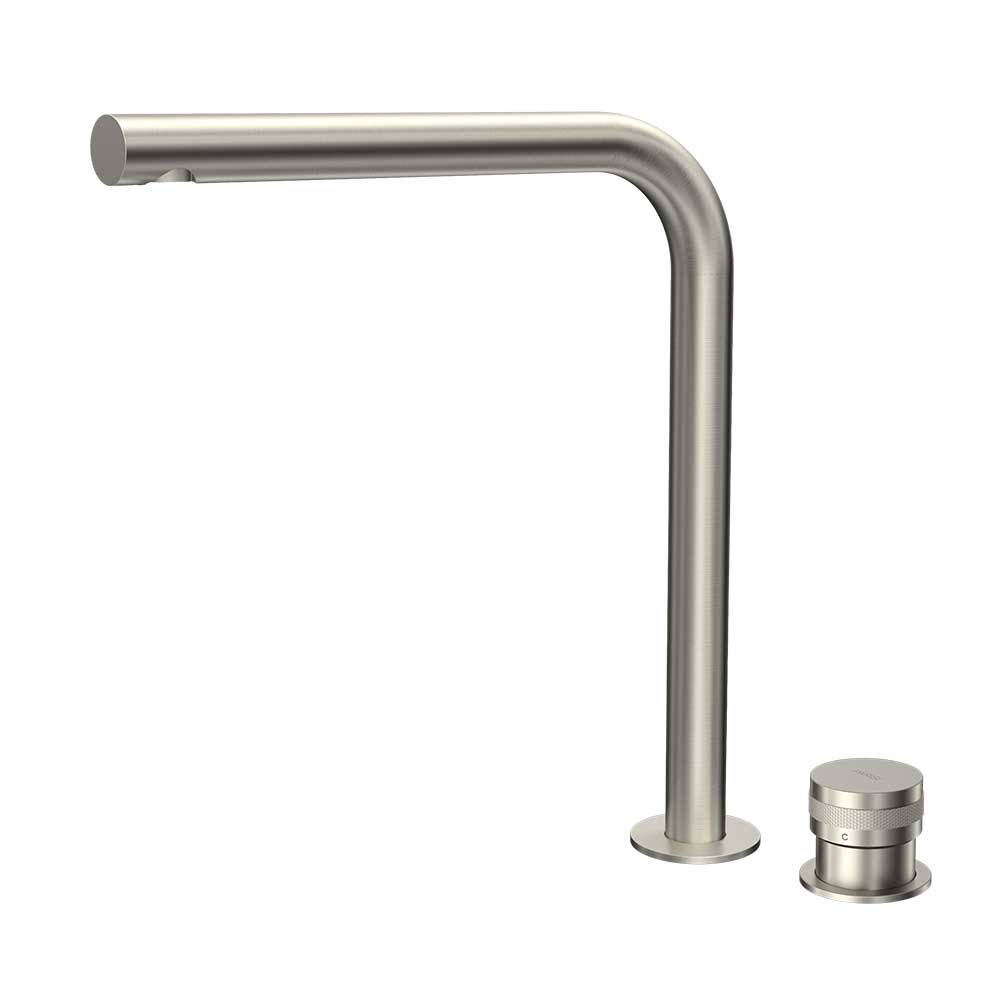Parisi Todo II Hob Mixer with Straight Swivel Spout - Brushed Nickel - T2DO.06-2HSF.41