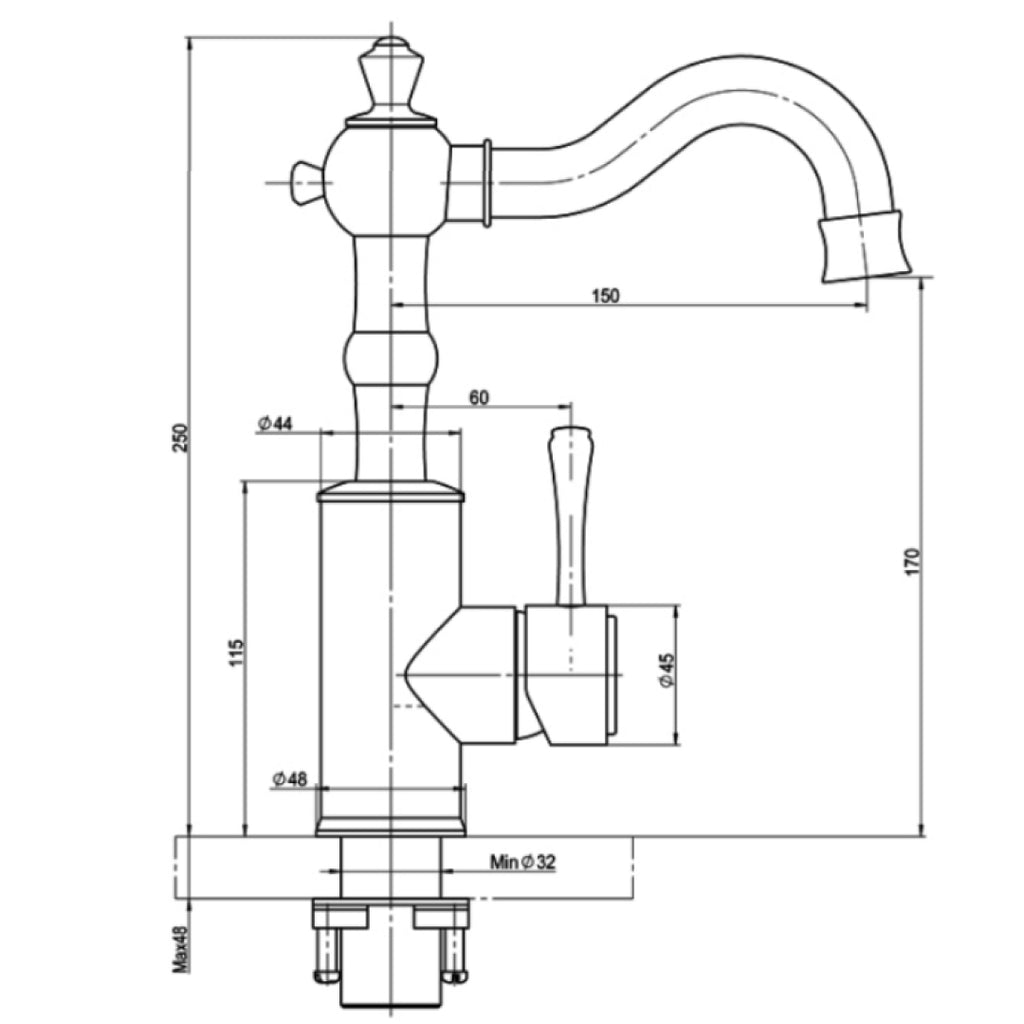 Linkware Augustine Basin Mixer - PVD Gold - T685PVDG