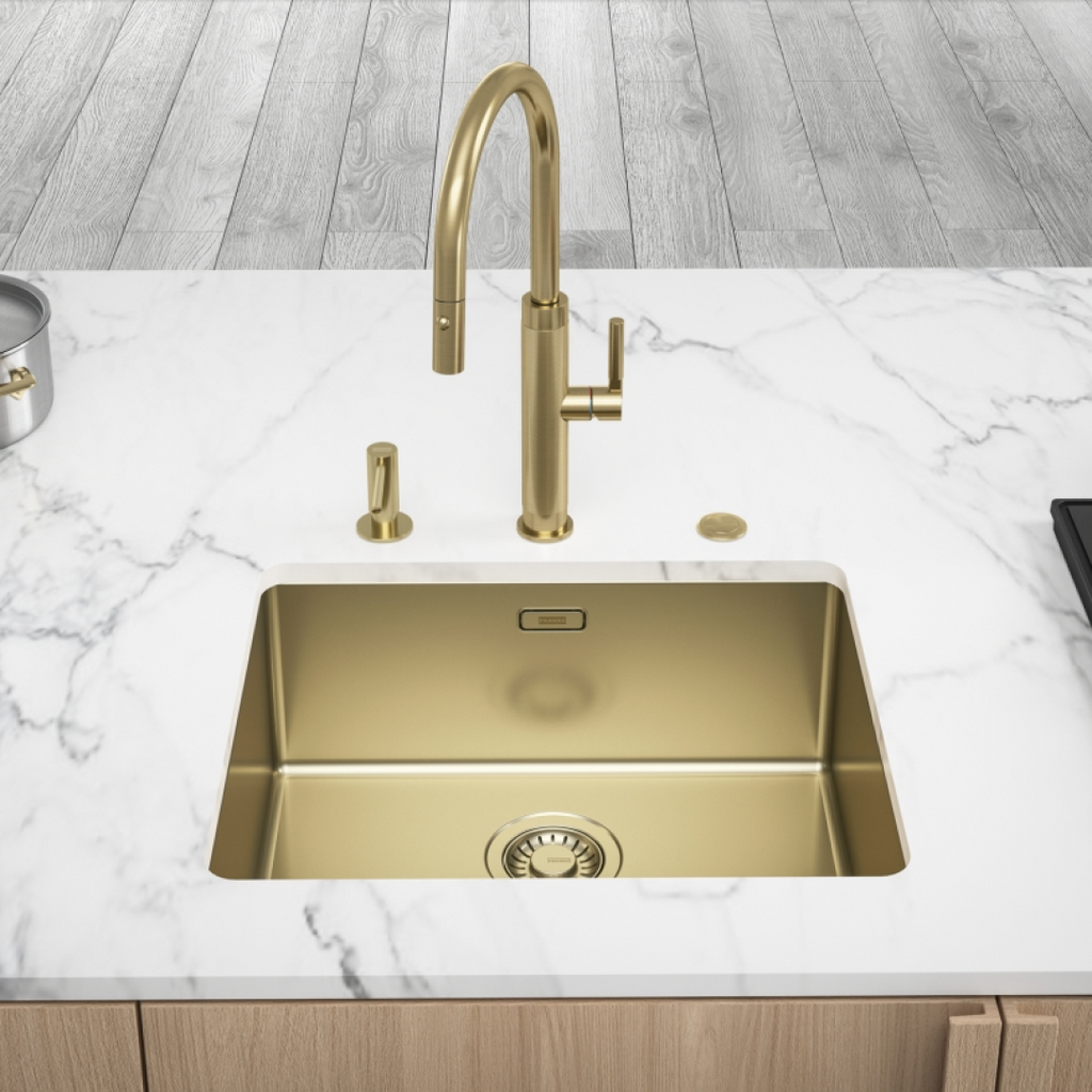 Franke Mythos Masterpiece Pull-Out Sink Mixer - Gold TA6701GD