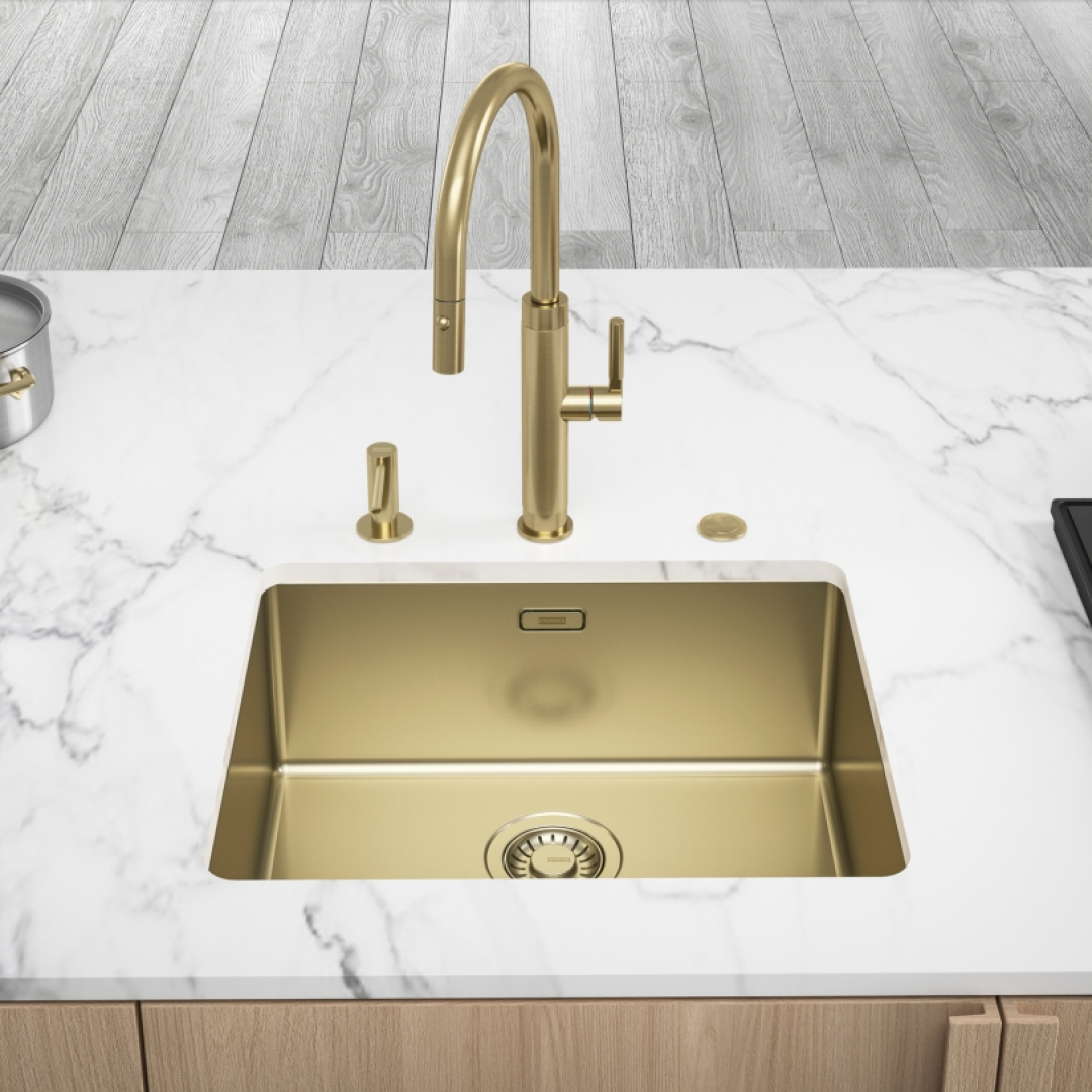 Franke Mythos Masterpiece Pull-Out Sink Mixer - Gold TA6701GD