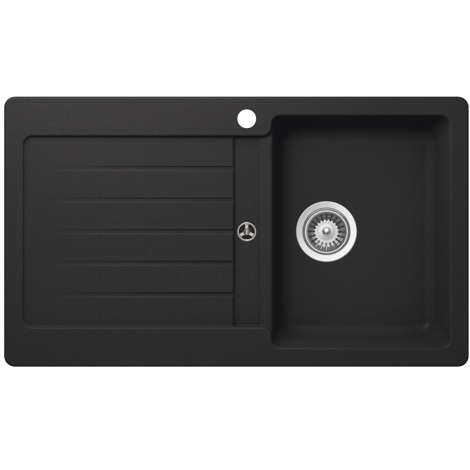 Abey SCHOCK Typos Topmount Single Right Hand Bowl Sink & Drainer 1TH - Onyx - TD100BR