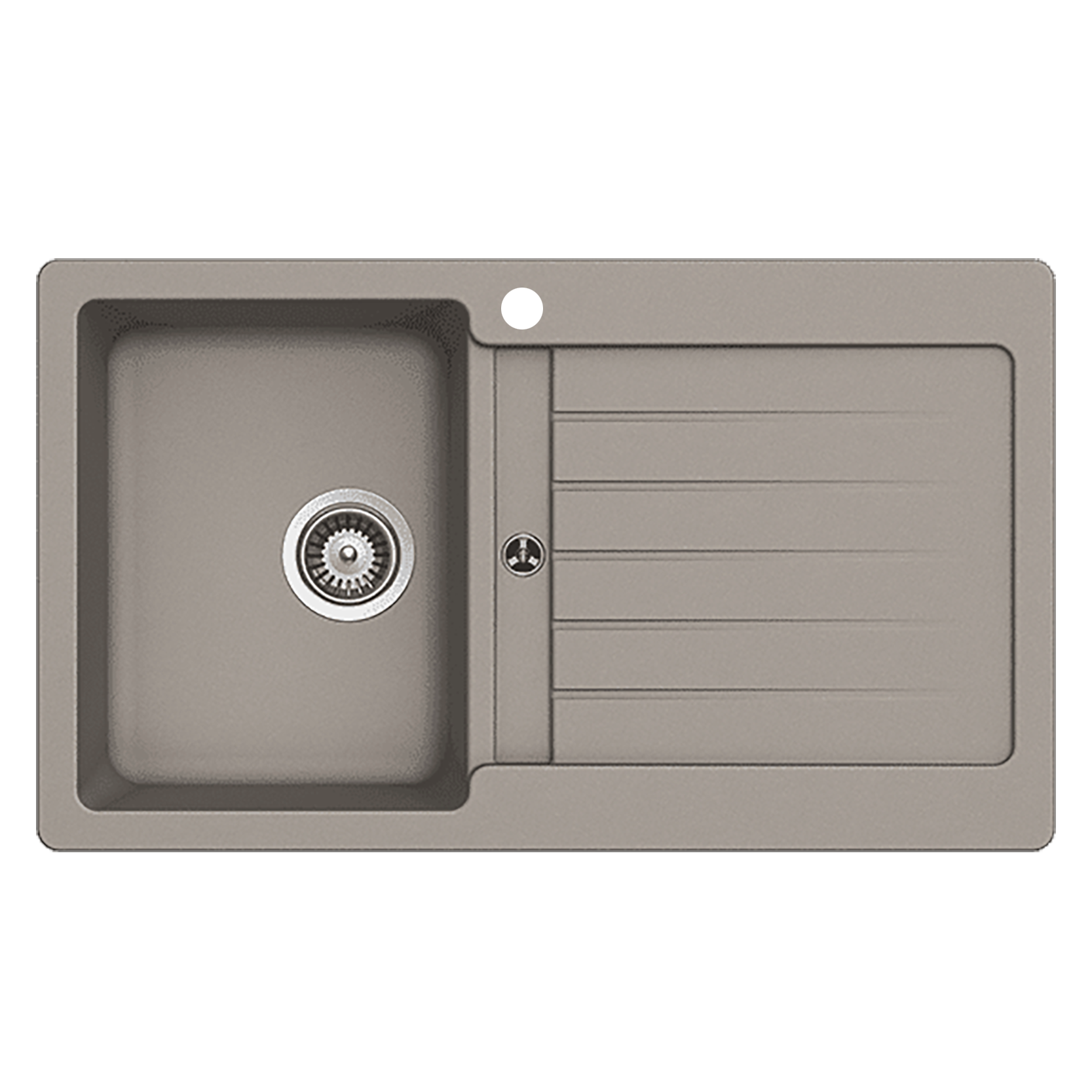 Abey SCHOCK Typos Topmount Single Left Hand Bowl Sink & Drainer 1TH - Concrete - TD100CL