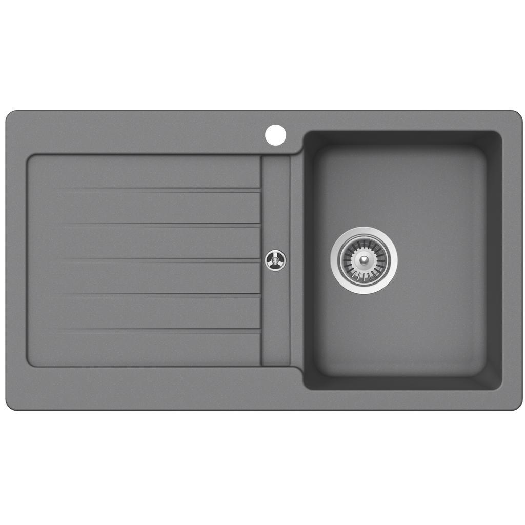 Abey SCHOCK Typos Topmount Single Right Hand Bowl Sink & Drainer 1TH - Croma - TD100CRR