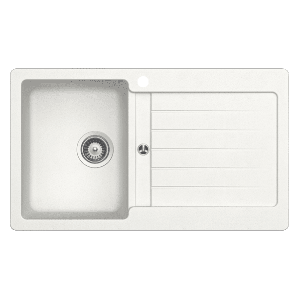 Abey SCHOCK Typos Topmount Single Left Hand Bowl Sink & Drainer 1TH - Alpina - TD100WL