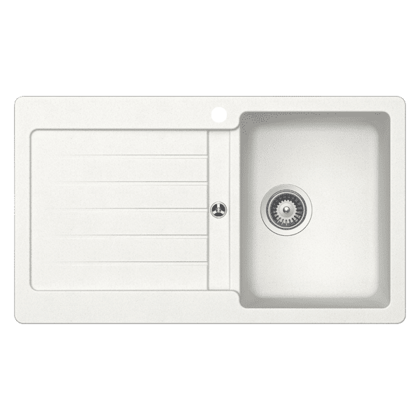 Abey SCHOCK Typos Topmount Single Right Hand Bowl Sink & Drainer 1TH - Alpina - TD100WR