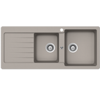 Abey SCHOCK Typos Topmount 1 & 3/4 Right Hand Bowl Sink & Drainer 1TH - Concrete - TD200CRH