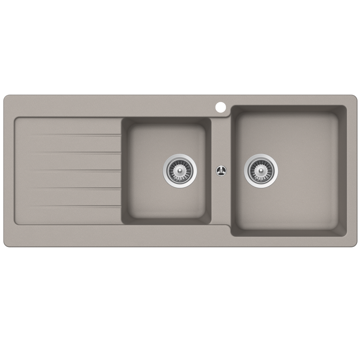 Abey SCHOCK Typos Topmount 1 & 3/4 Right Hand Bowl Sink & Drainer 1TH - Concrete - TD200CRH