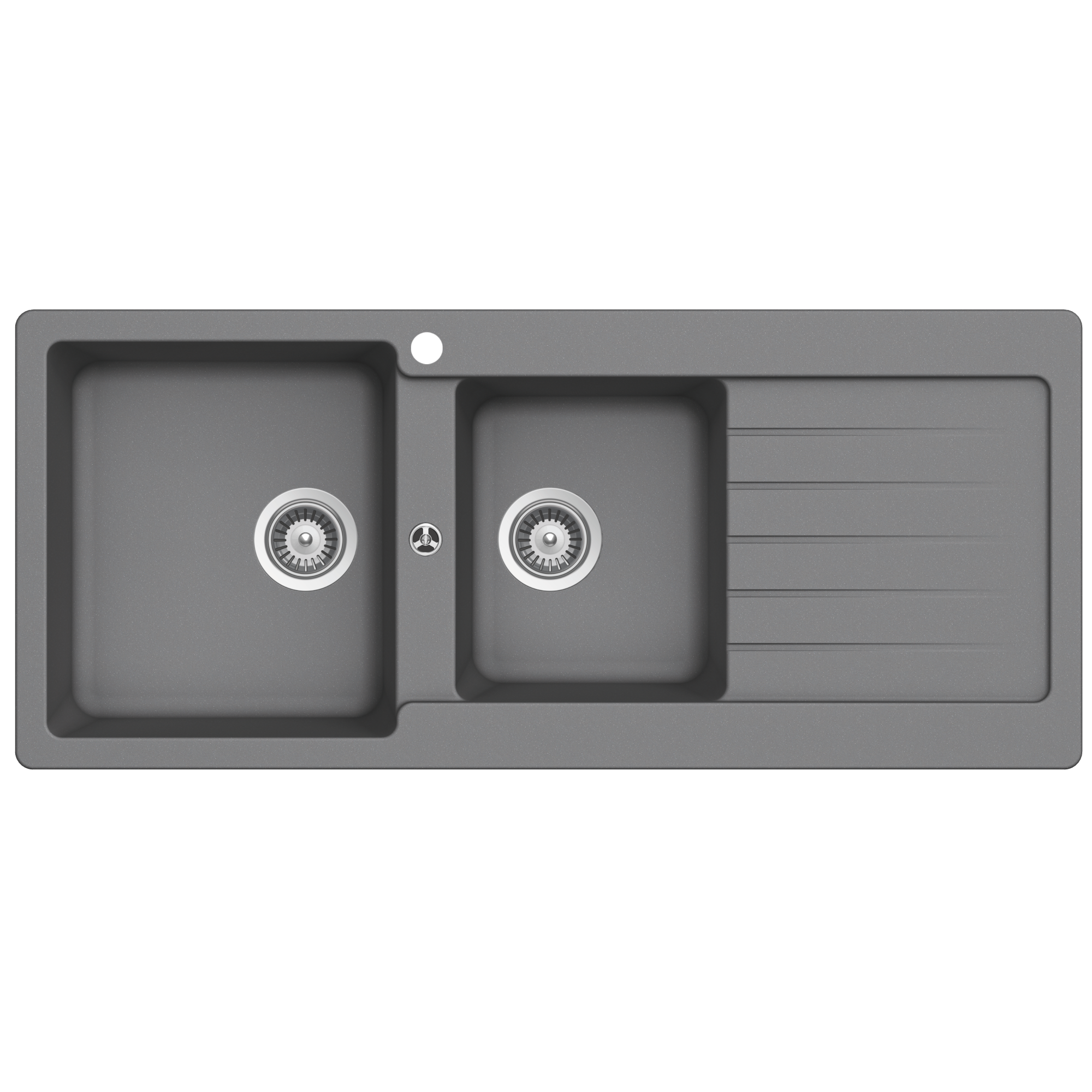 Abey SCHOCK Typos Topmount 1 & 3/4 Left Hand Bowl Sink & Drainer 1TH - Croma - TD200CRL