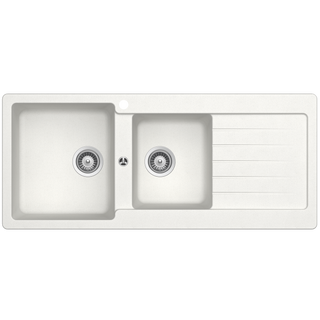 Abey SCHOCK Typos Topmount 1 & 3/4 Left Hand Bowl Sink & Drainer 1TH - Alpina - TD200WL