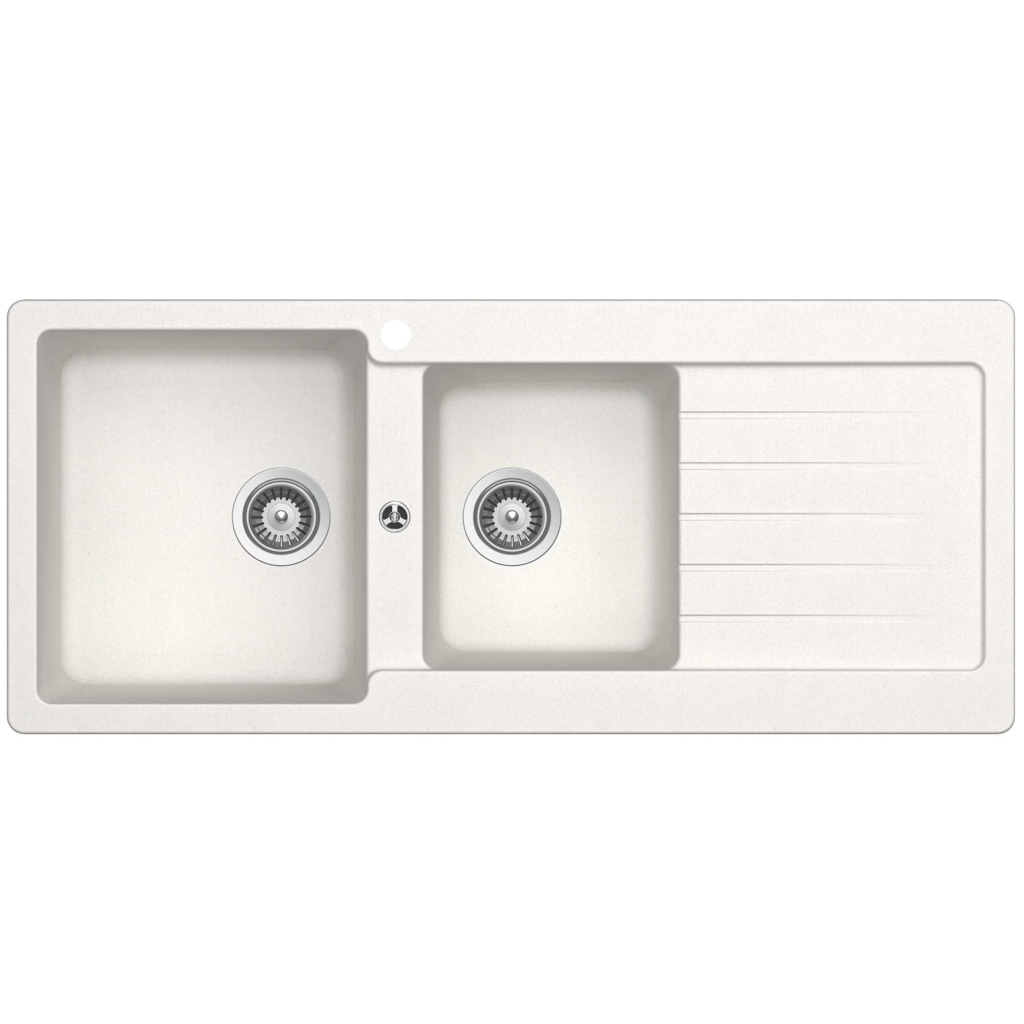 Abey SCHOCK Typos Topmount 1 & 3/4 Left Hand Bowl Sink & Drainer 1TH - Alpina - TD200WL