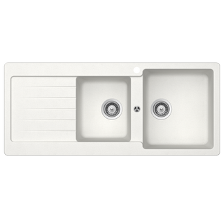 Abey SCHOCK Typos Topmount 1 & 3/4 Right Hand Bowl Sink & Drainer 1TH - Alpina - TD200WR