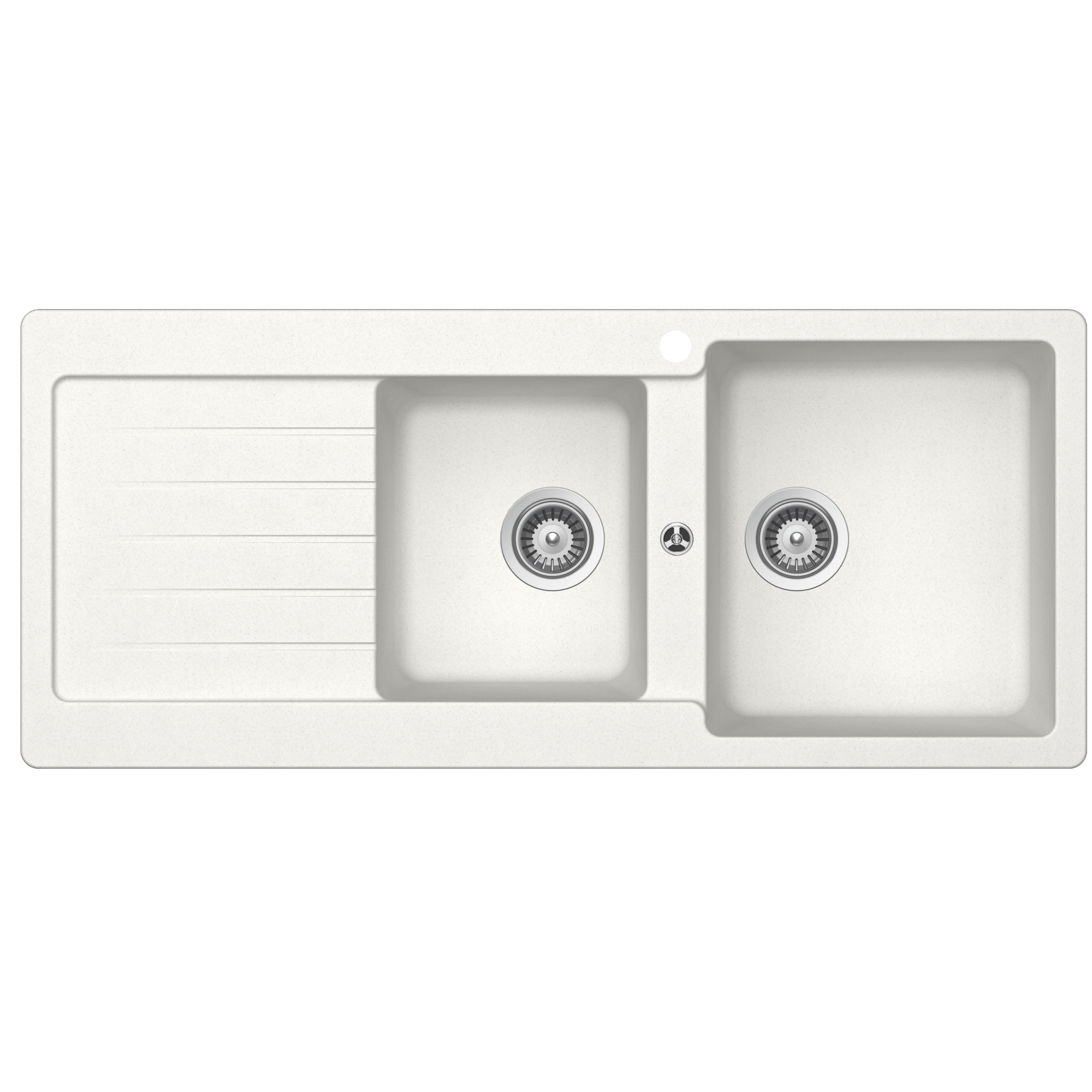 Abey SCHOCK Typos Topmount 1 & 3/4 Right Hand Bowl Sink & Drainer 1TH - Alpina - TD200WR