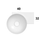 Globo T-Edge 400 Geometric Hand Rinse Wall or Countertop Basin (No Tap Hole) - Gloss White TE040BI