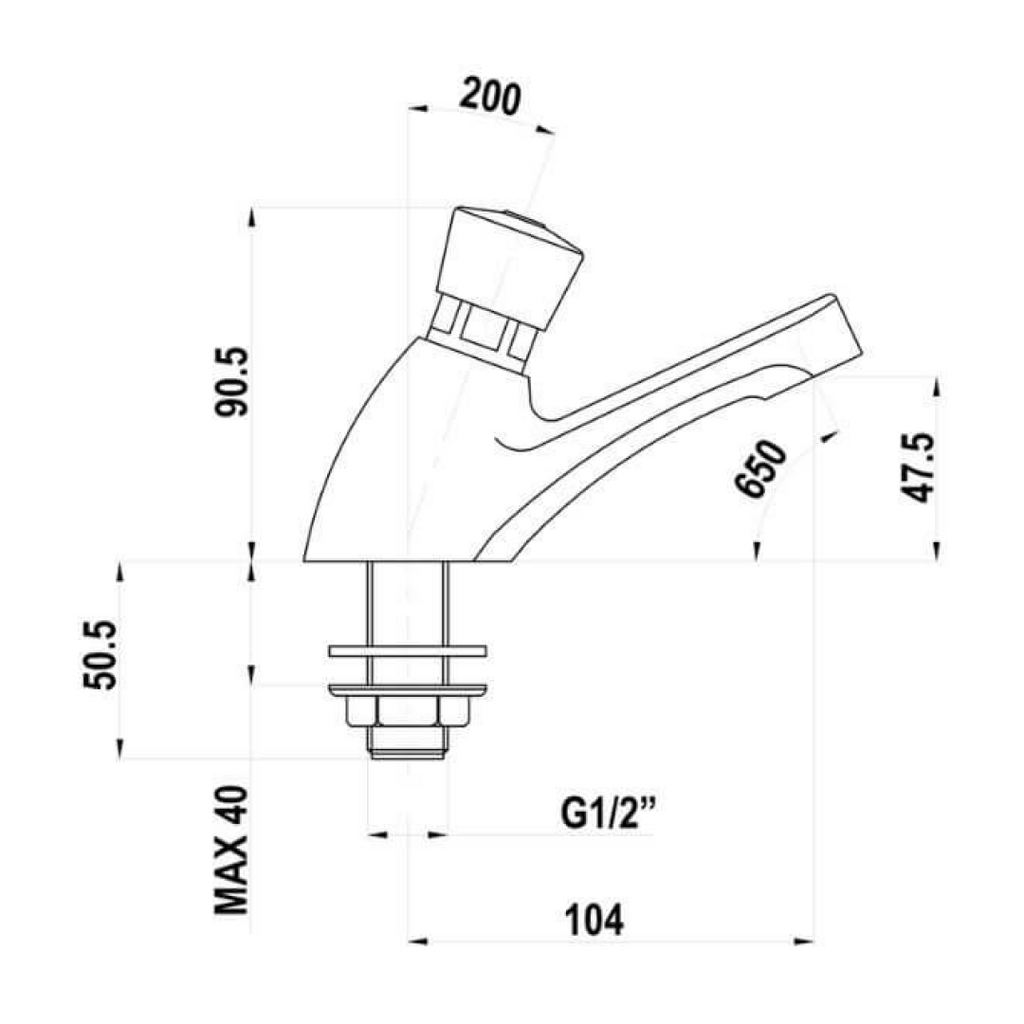 Gentec FloStop Time Flow Pillar Tap - TFT1500