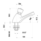 Gentec FloStop Time Flow Pillar Tap - TFT1500