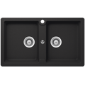 Abey Schock Typos Inset Double Bowl Sink 1TH - Onyx - TN200B