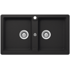 Abey Schock Typos Inset Double Bowl Sink 1TH - Onyx - TN200B