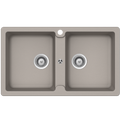Abey Schock Typos Inset Double Bowl Sink 1TH - Concrete - TN200C