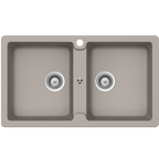 Abey Schock Typos Inset Double Bowl Sink 1TH - Concrete - TN200C