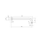 Parisi Tondo Curved Wall Shower Arm 440mm - Chrome - TO.SA.1WC