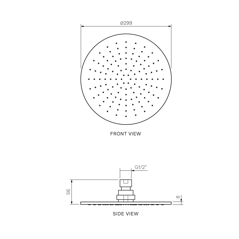 Parisi Tondo Round Shower Head 300mm (Brass) - Chrome - TO.SH.B300