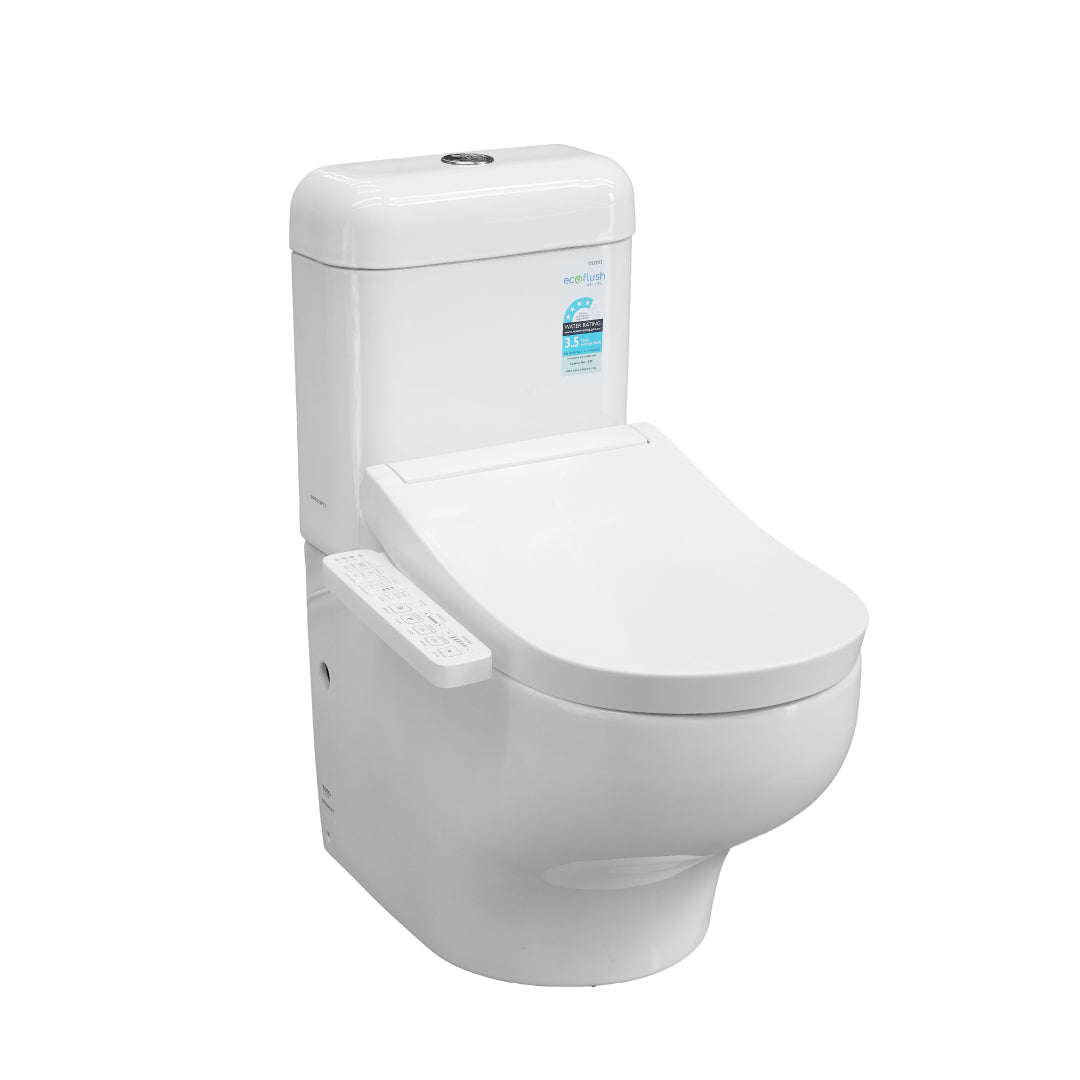 TOTO Hayon Close Coupled Smart Toilet Suite - Includes TCF33320GAU Washlet - CW252PJT1WS + SW252JPT1/252-8P + TCF33320GAU + THX918 + SHXCP553