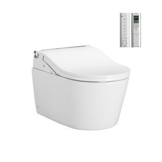 TOTO Wall Hung D-Shape Toilet Package with RW Washlet - Includes In-Wall Cistern & Flush Plate - CW542EME5AUNW1 + TCF802C2AT#NW1 + WH172AUAT + MB171M#SS