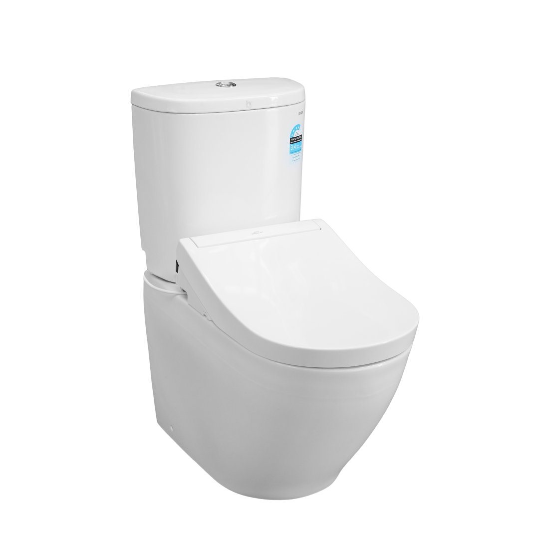 TOTO Basic+ Back to Wall Smart Toilet Suite - Includes S5 Washlet with Remote Control - C761EA1#XW + S760DEA#W + TCF34220GAU + THX918