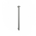 Avenir Grab 24V 90cm Vertical Heated Towel Rail with Robe Hook - Brushed Stainless Steel - TRH6RH-90_BS