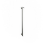 Avenir Grab 24V 90cm Vertical Heated Towel Rail with Robe Hook - Brushed Stainless Steel - TRH6RH-90_BS