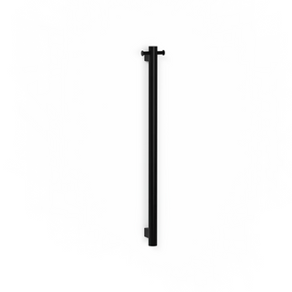 Avenir Grab 24V 90cm Vertical Heated Towel Rail with Robe Hook - Matte Black - TRH6RH-90_MB