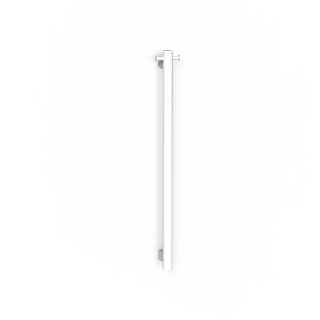 Avenir Grab 24V 90cm Vertical Heated Towel Rail with Robe Hook - Matte White - TRH6RH-90_MW