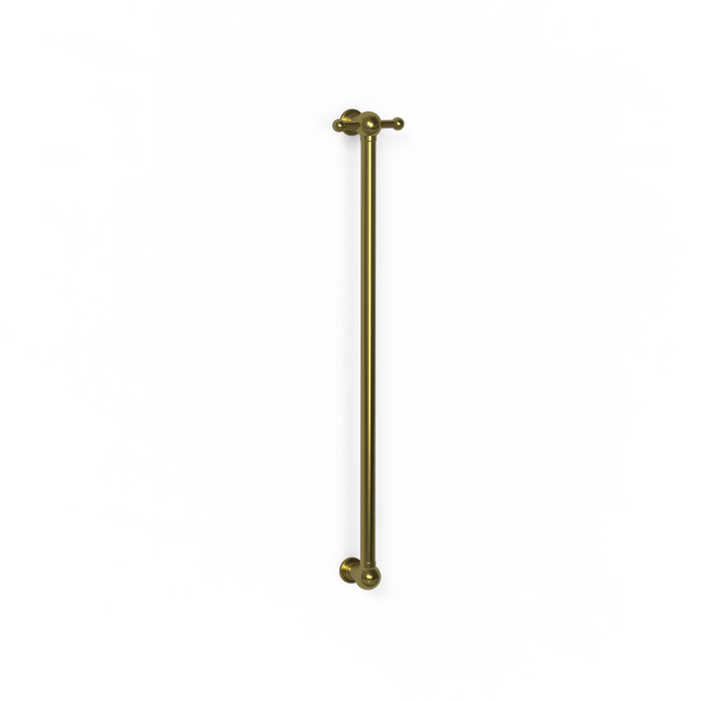 Avenir Classic 24V 90cm Vertical Heated Towel Rail with Robe Hook - PVD Brushed Gold - TRH8RH-90_BG