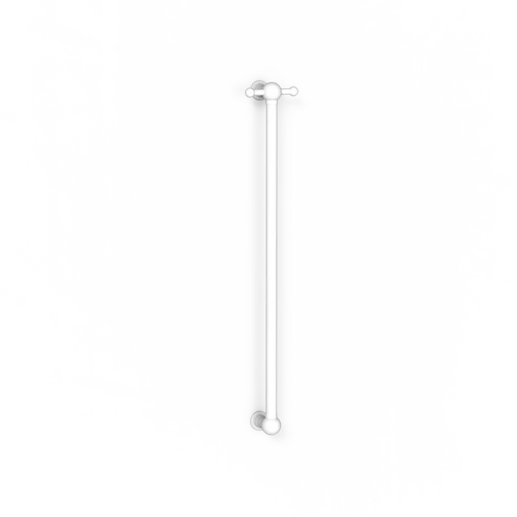 Avenir Classic 24V 90cm Vertical Heated Towel Rail with Robe Hook - Matte White - TRH8RH-90_MW