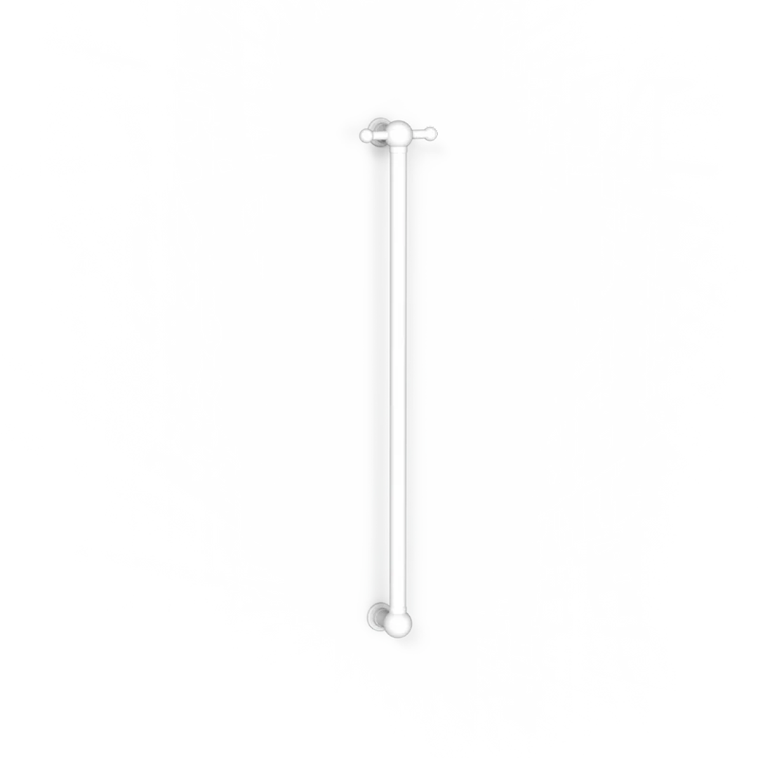 Avenir Classic 24V 90cm Vertical Heated Towel Rail with Robe Hook - Matte White - TRH8RH-90_MW